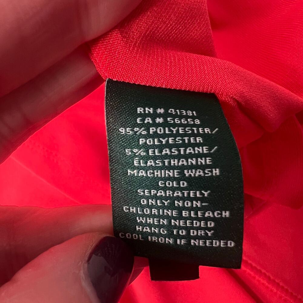 Lauren Ralph Lauren Red Ponte Fit and Flare Dress Women's 8 Stretch Sleeveless - Picture 10 of 10